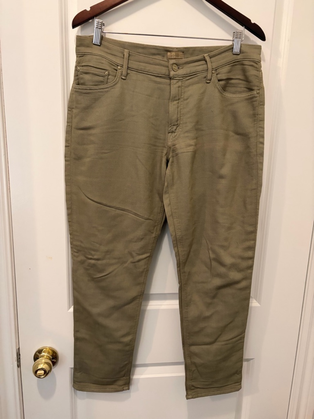 Mother Denim Jeans Size 30 Womens Olive Green A Casual Weekend Fling Stretch